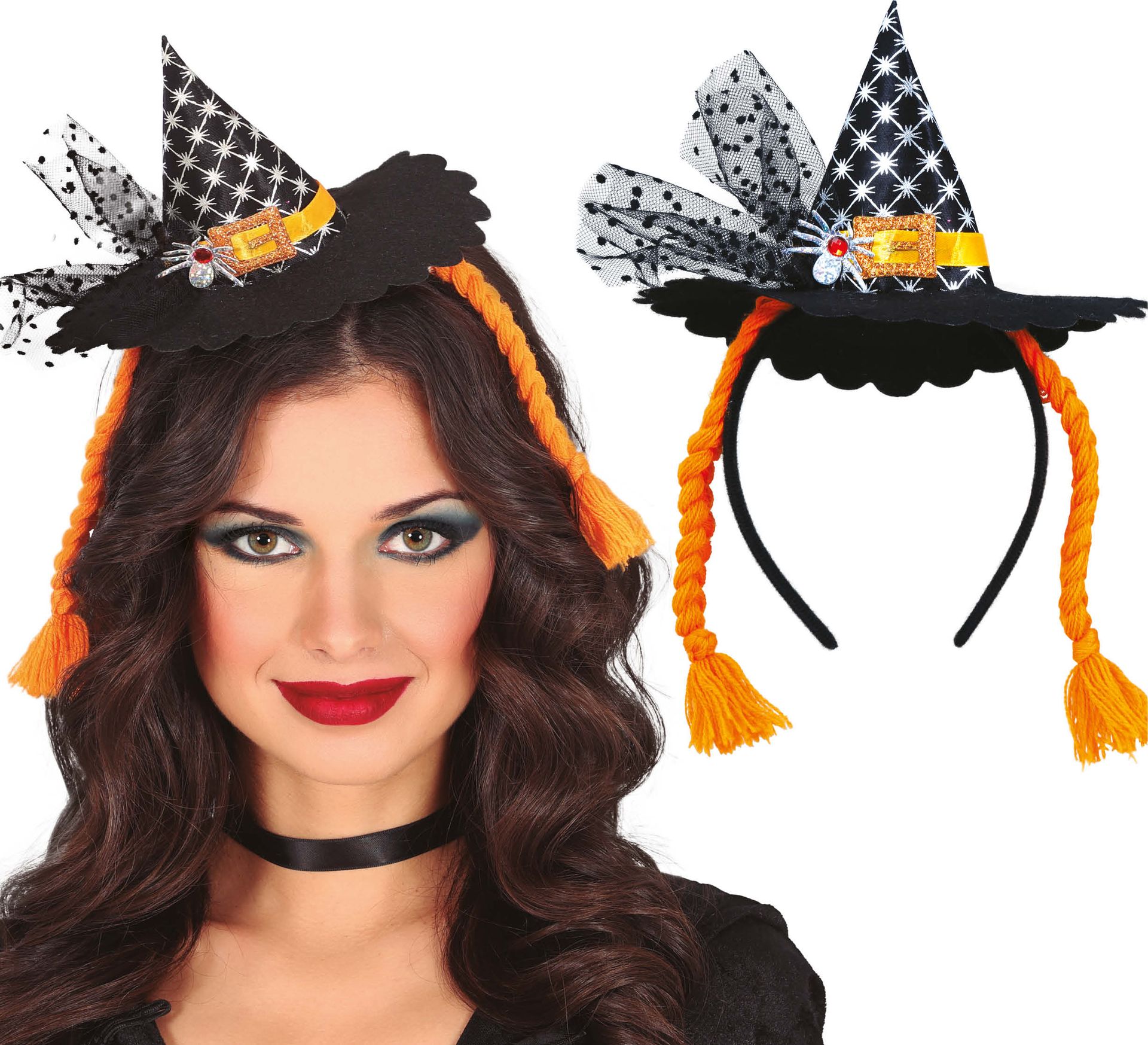 Mini Heksenhoed Haarband met Vlechten