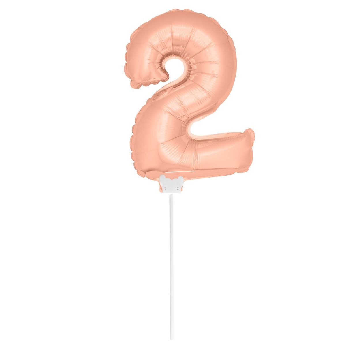 Mini Rosé Gouden Folieballon Cijfer 2