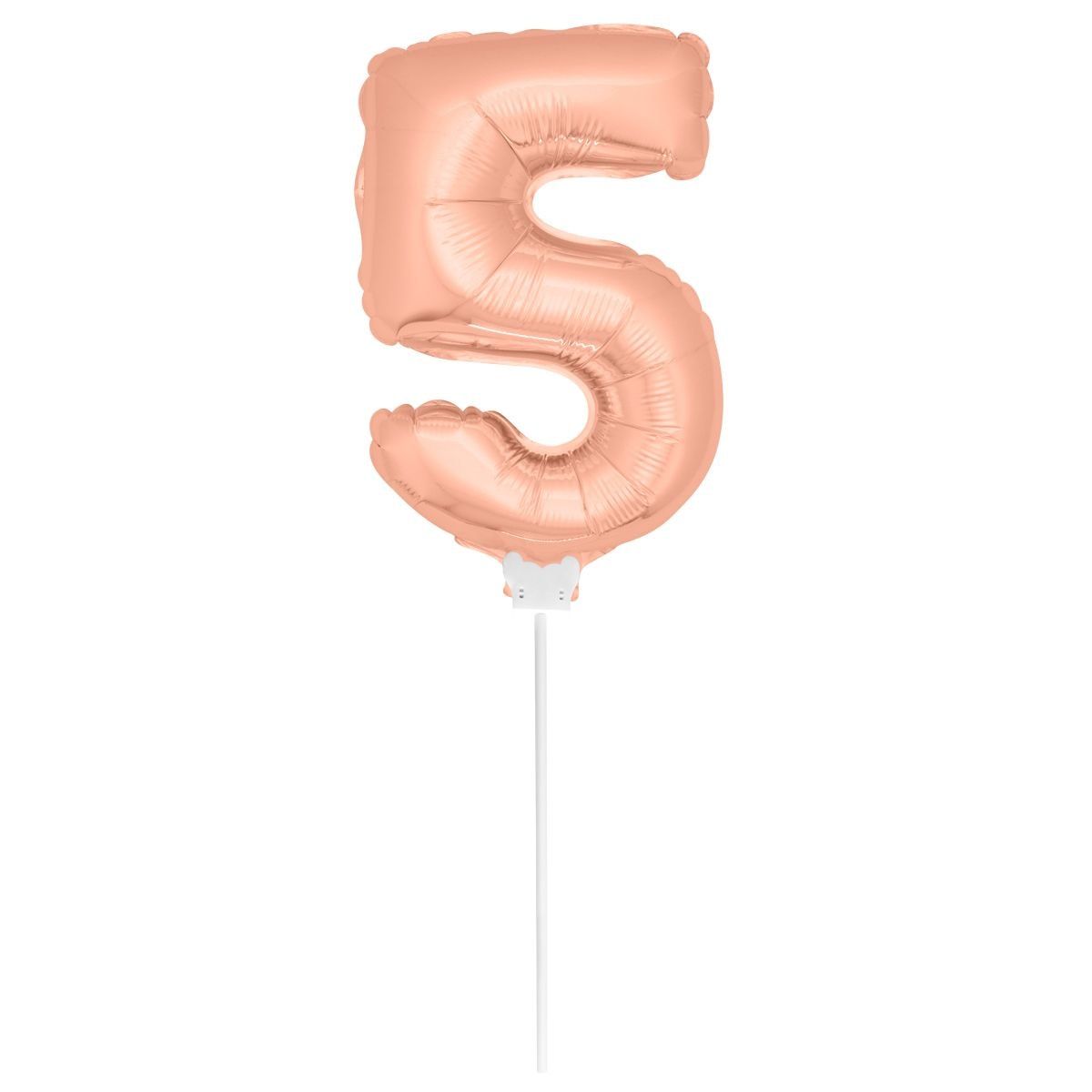 Mini Rosé Gouden Folieballon Cijfer 5