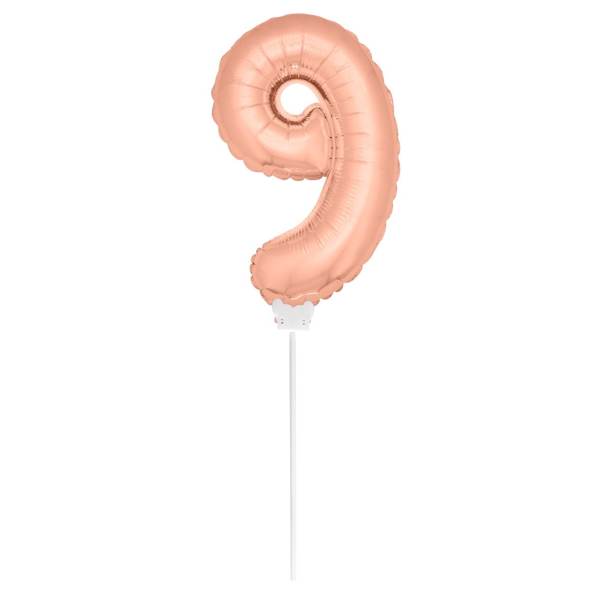 Mini Rosé Gouden Folieballon Cijfer 9