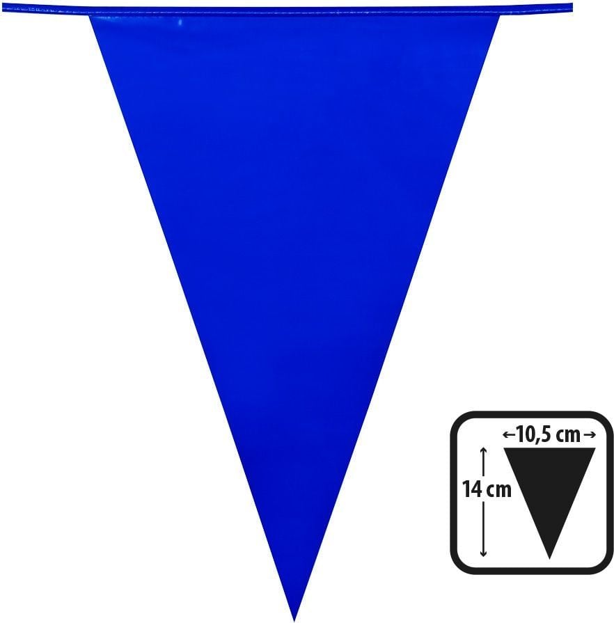 Mini vlaggenlijn plastic blauw