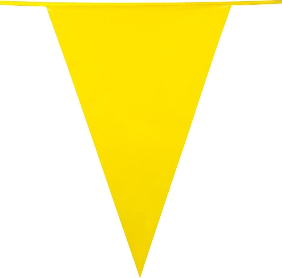 Mini vlaggenlijn plastic geel