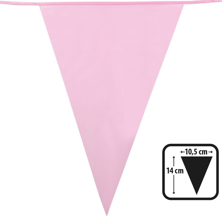 Mini Vlaggenlijn Plastic Lichtroze