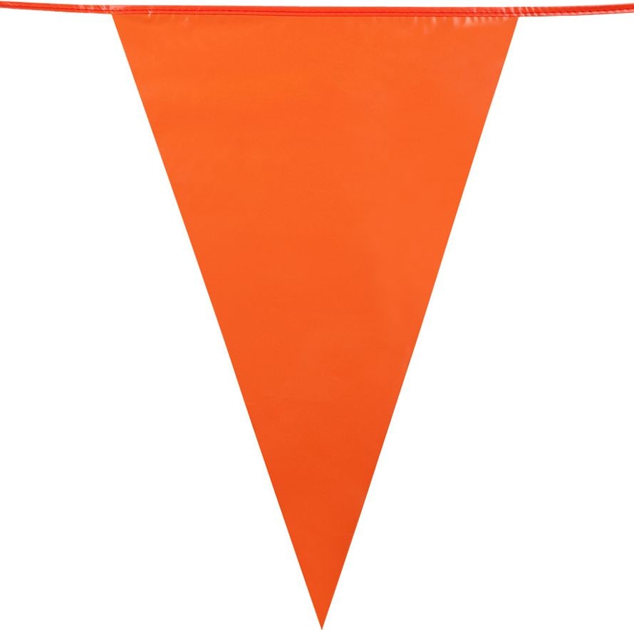 Mini vlaggenlijn plastic oranje