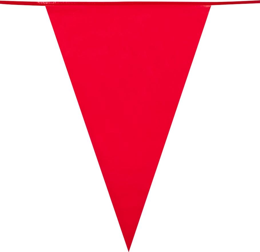 Mini vlaggenlijn plastic rood