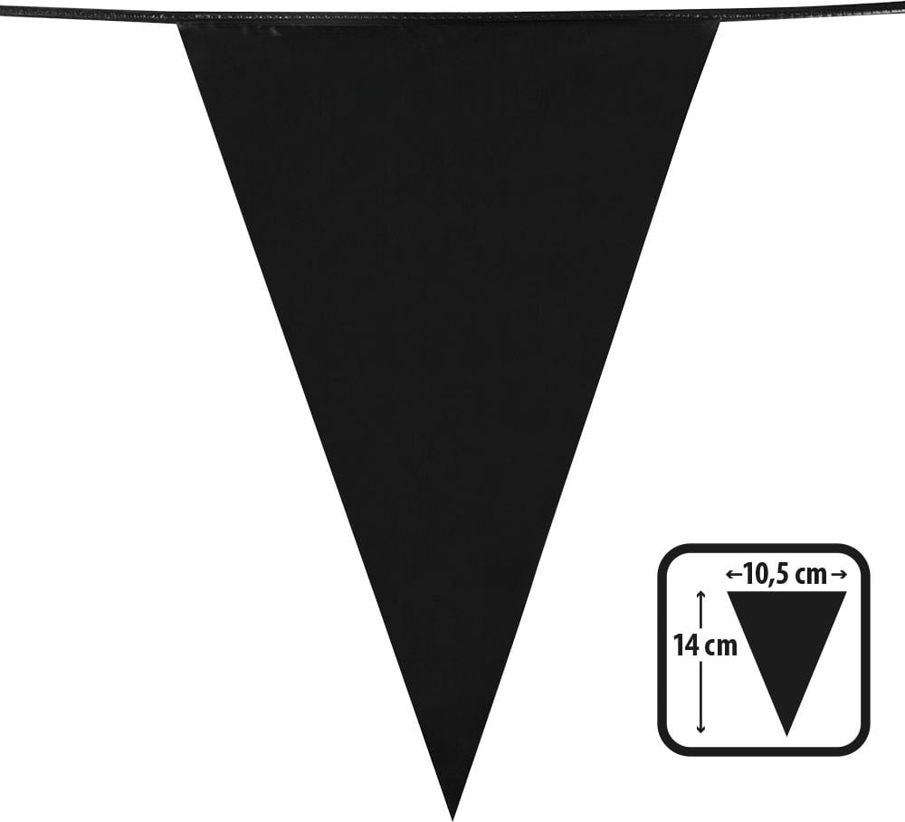 Mini vlaggenlijn plastic zwart