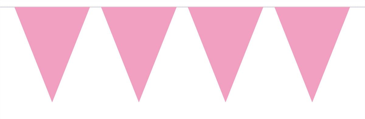 Mini vlaggenlijn roze 3 meter