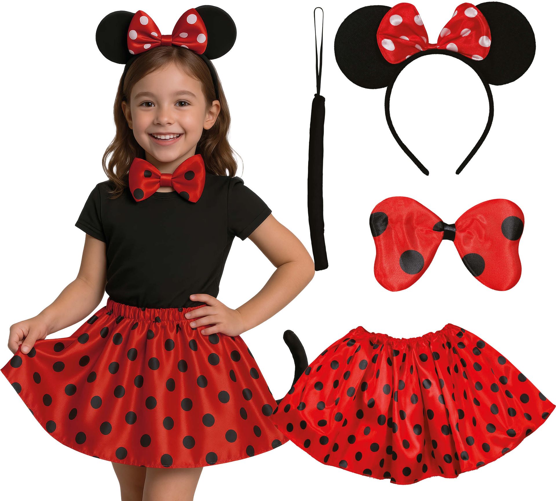 Minnie Mouse set Meisjes Kind Rood Zwart