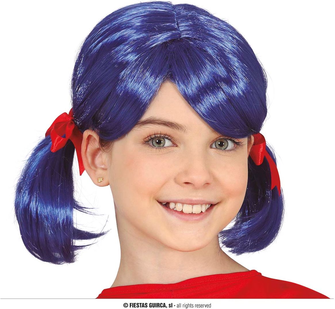 Miraculous Ladybug Pruik Blauw met Vlechtjes Kind