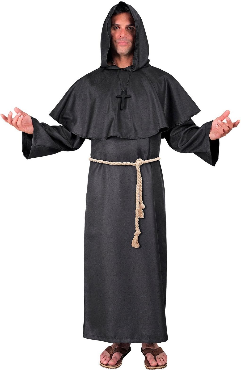 Monnik Kostuum Carnaval Zwart Heren