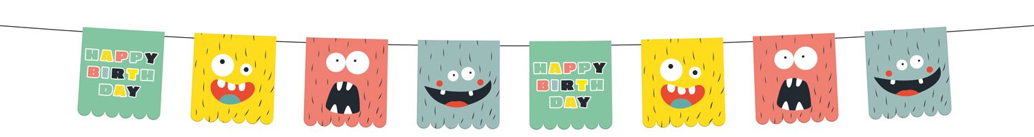 Monsters Kinderfeestje Vlaggenlijn 6 Meter