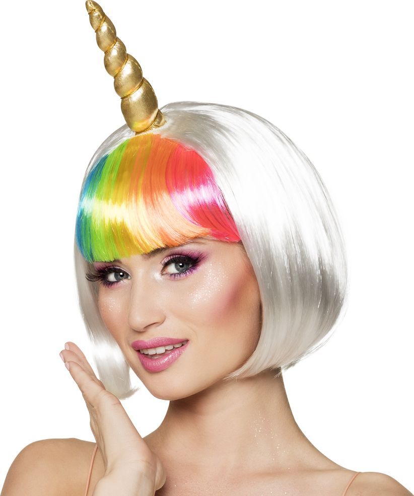 Moonlight Eenhoorn Pruik Regenboog Wit
