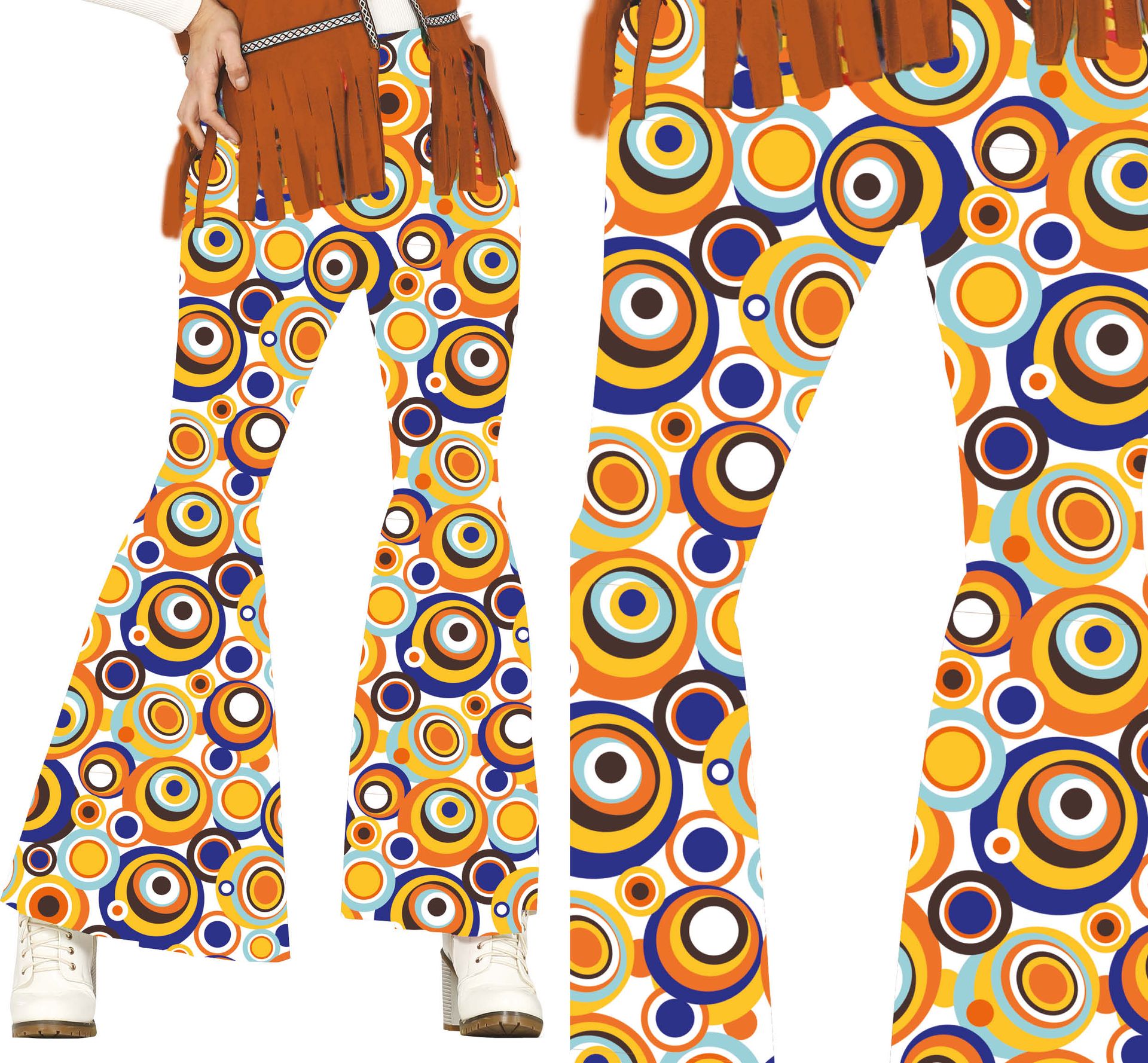 Multicolor 70's Flared Broek Vrouw