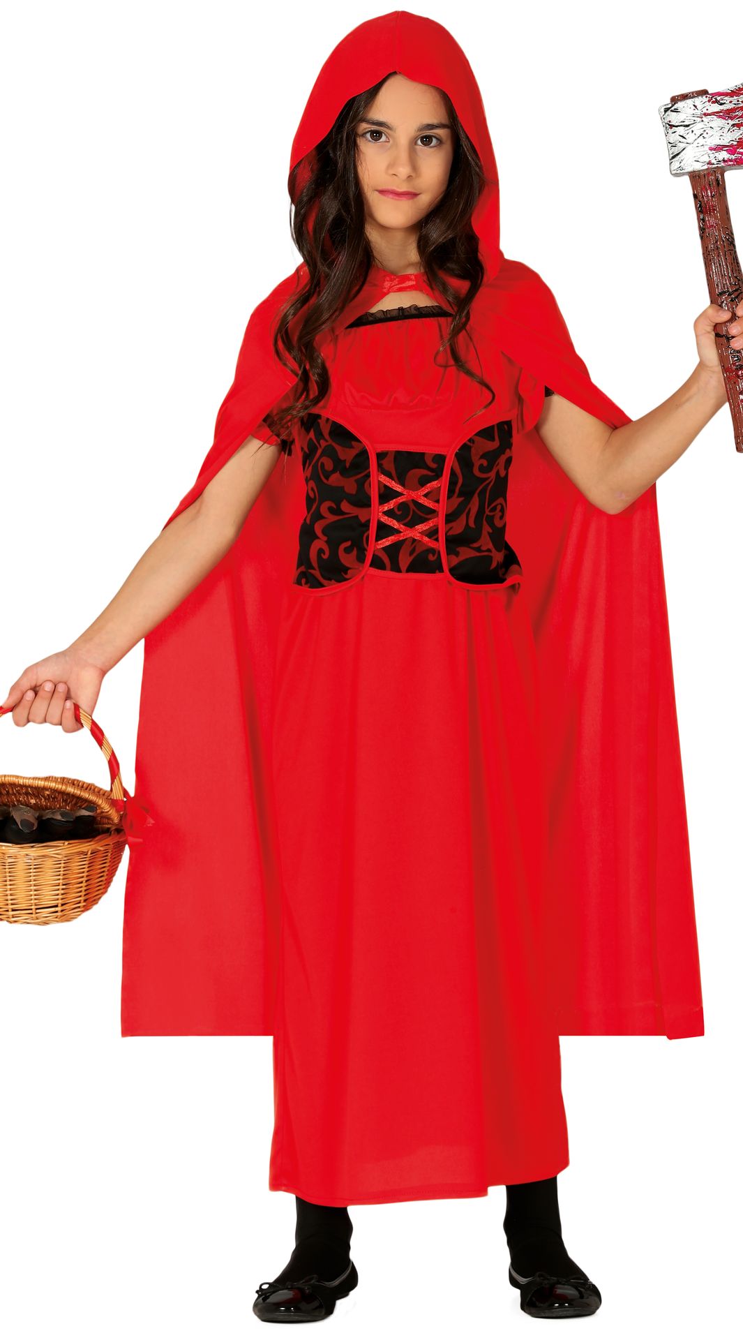 Mysterieus roodkapje kostuum meisje