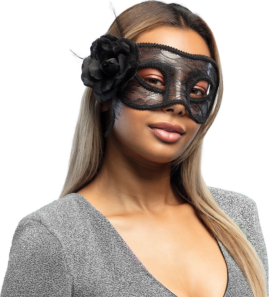 Mystique Oogmasker Zwart Kant