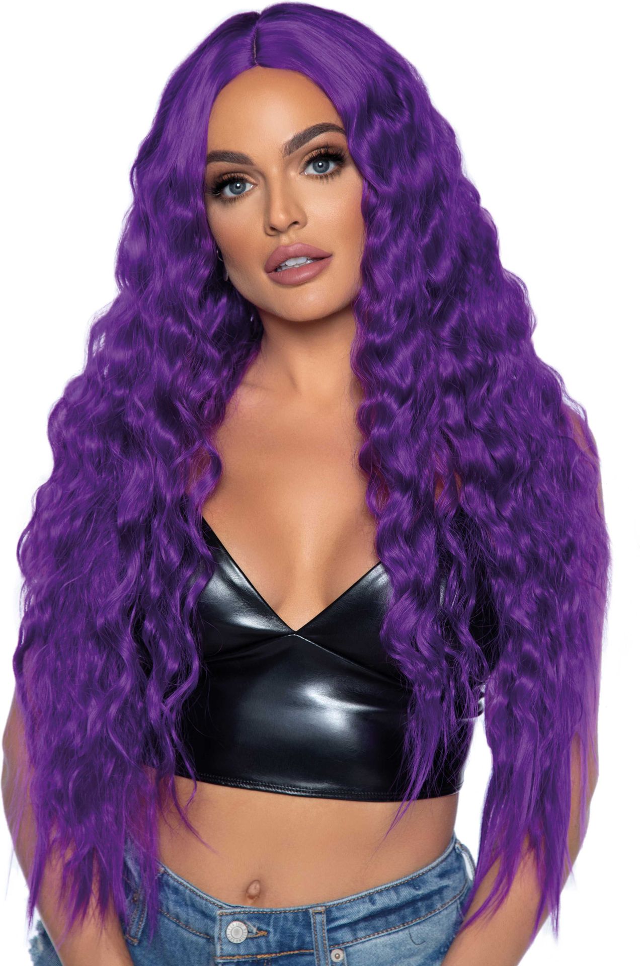 Naomi Lange Krullen Pruik Paars