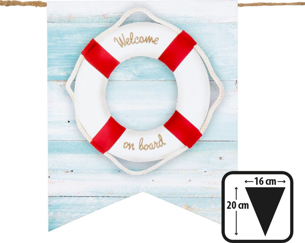 Navy Themafeest Kartonnen Vlaggenlijn