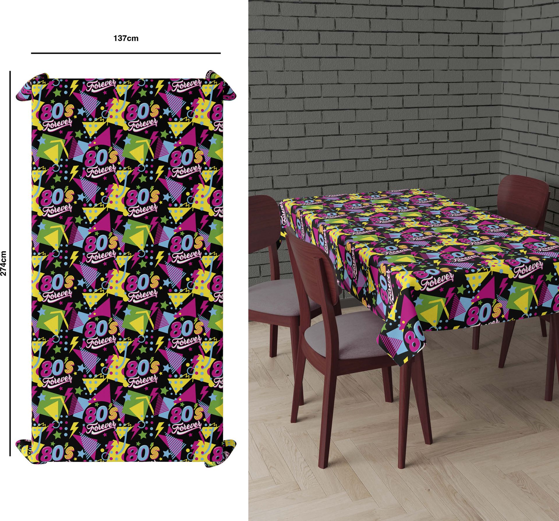 Neon 80's Forever Tafelkleed