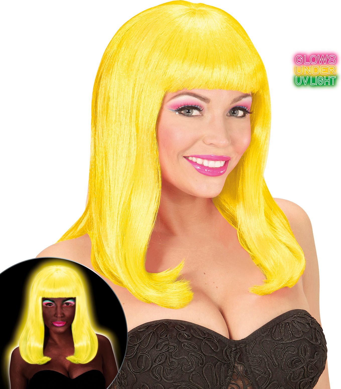 Neon Gele Lange Pruik