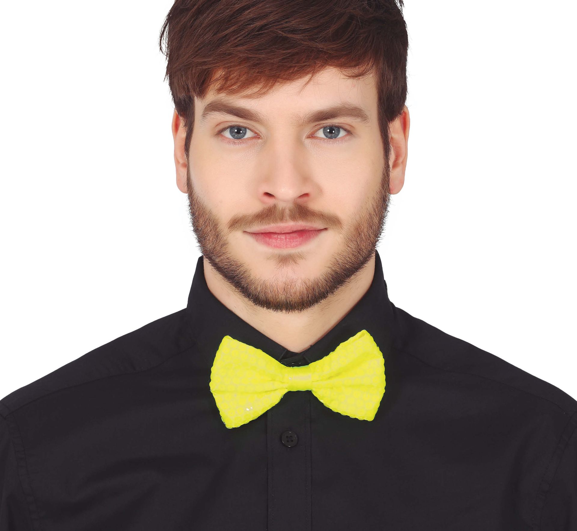 Neon Gele Paillet Vlinderdas