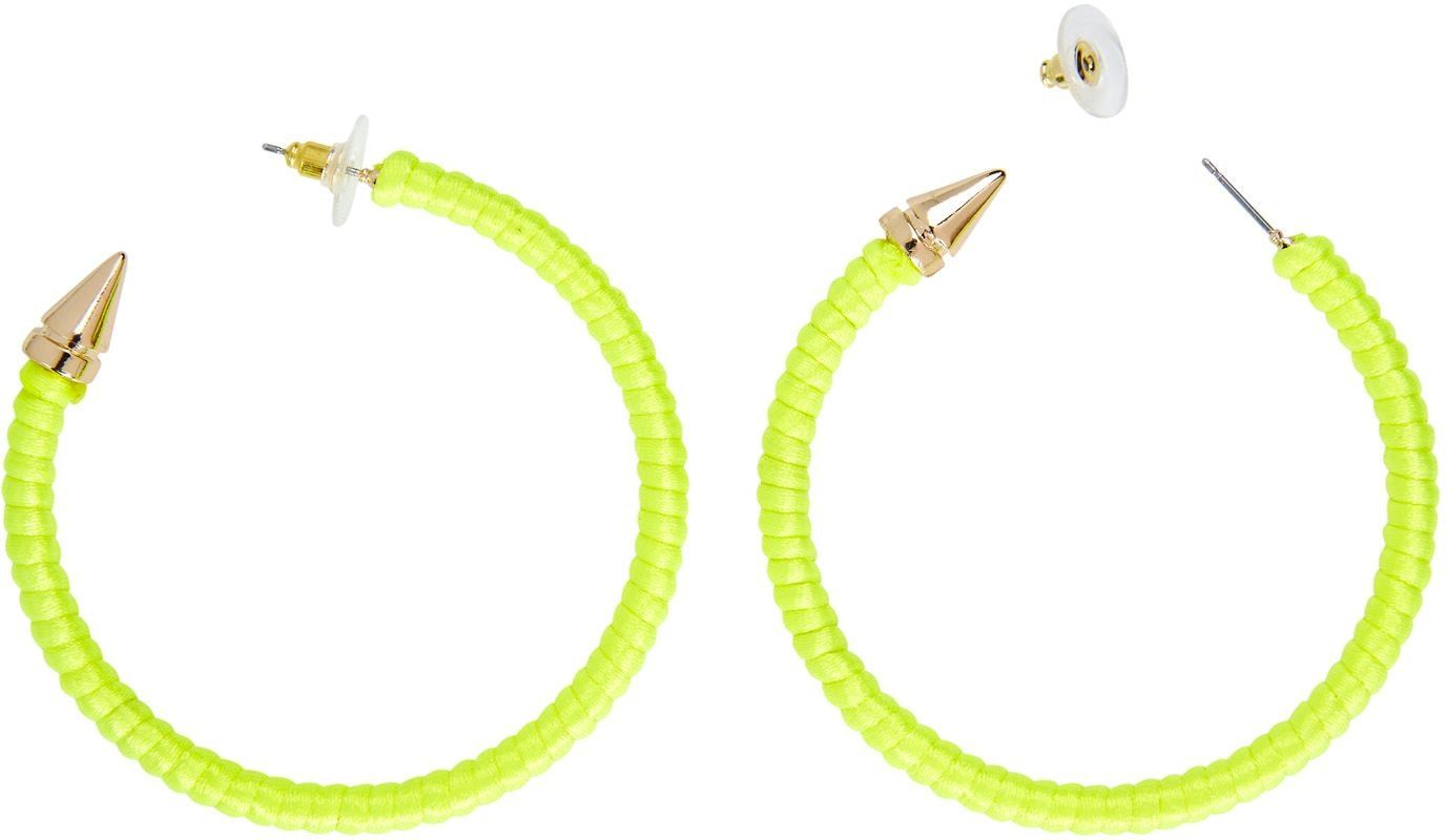 Neon Gele Ring Oorbellen