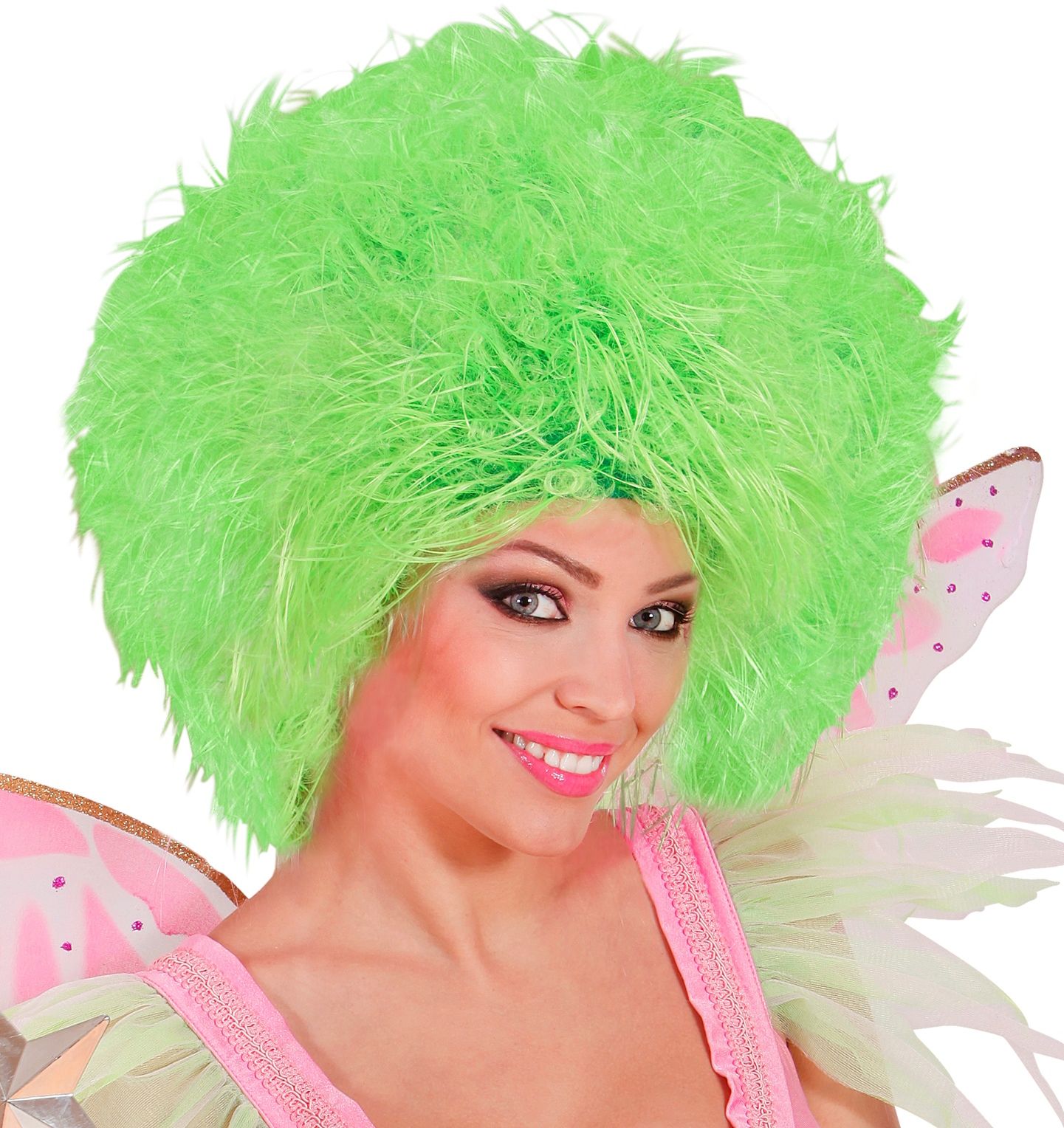 Neon Groene Fee Pruik