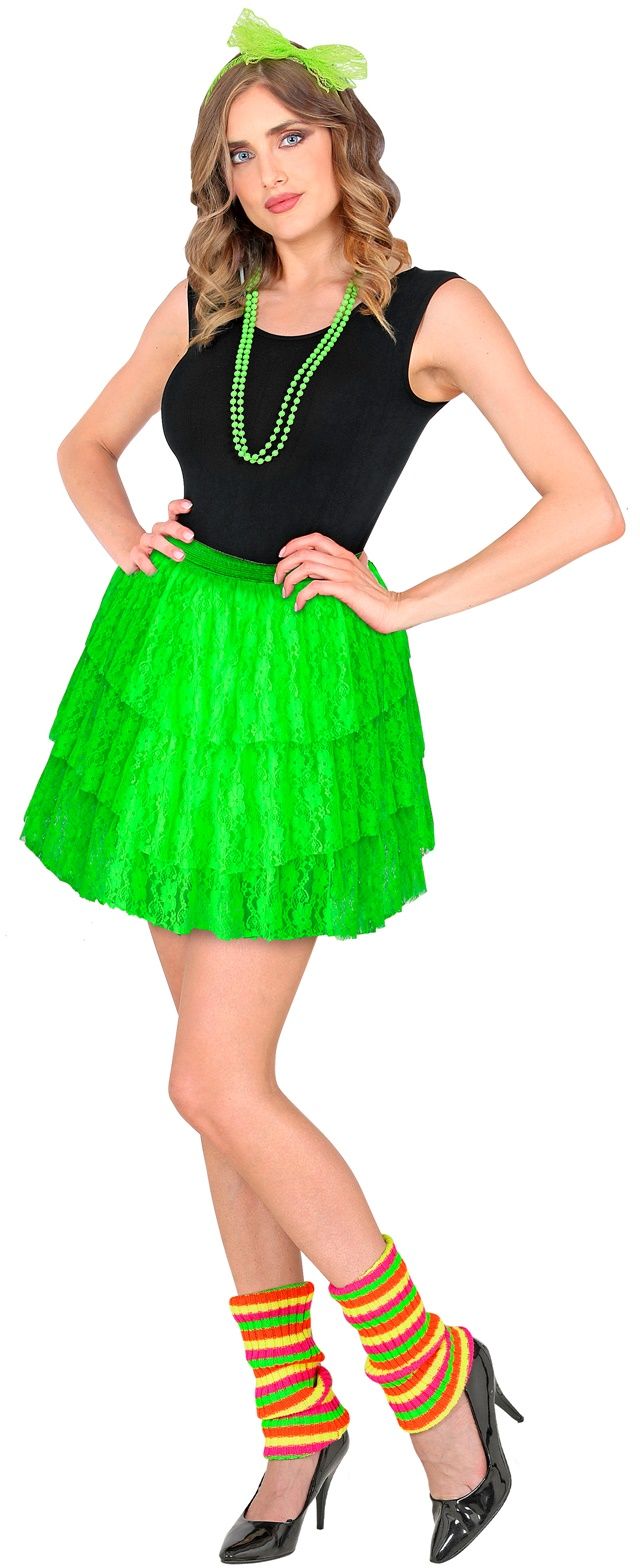 Neon Groene Kanten Rok