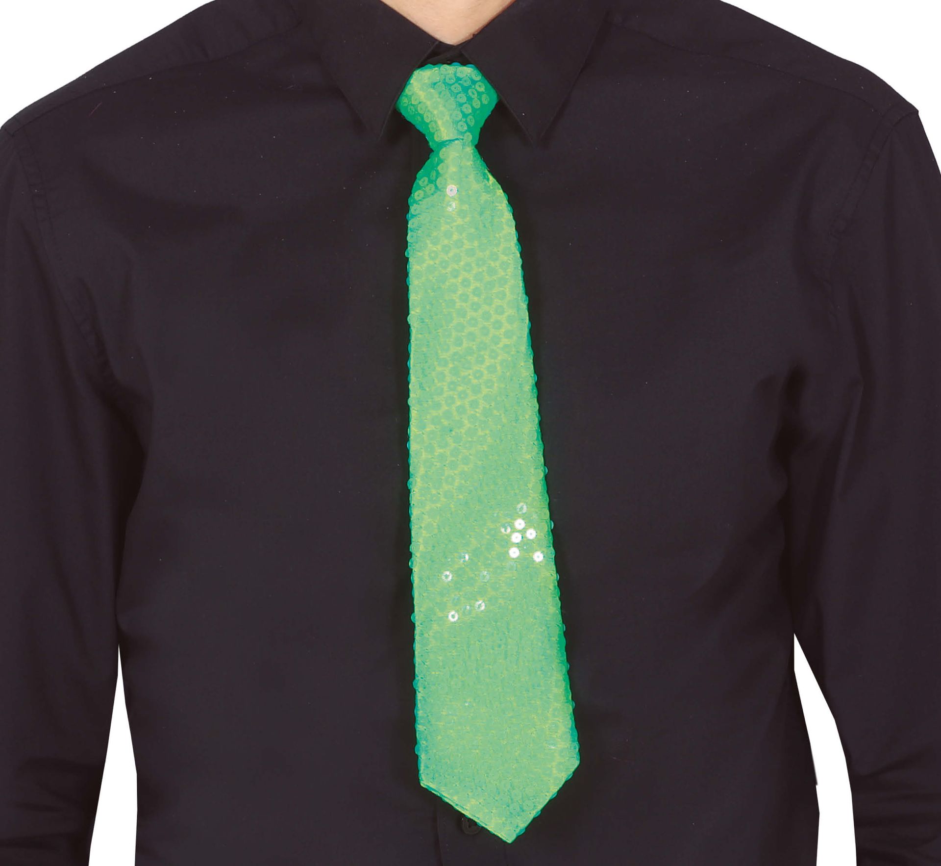 Neon Groene Paillet Stropdas