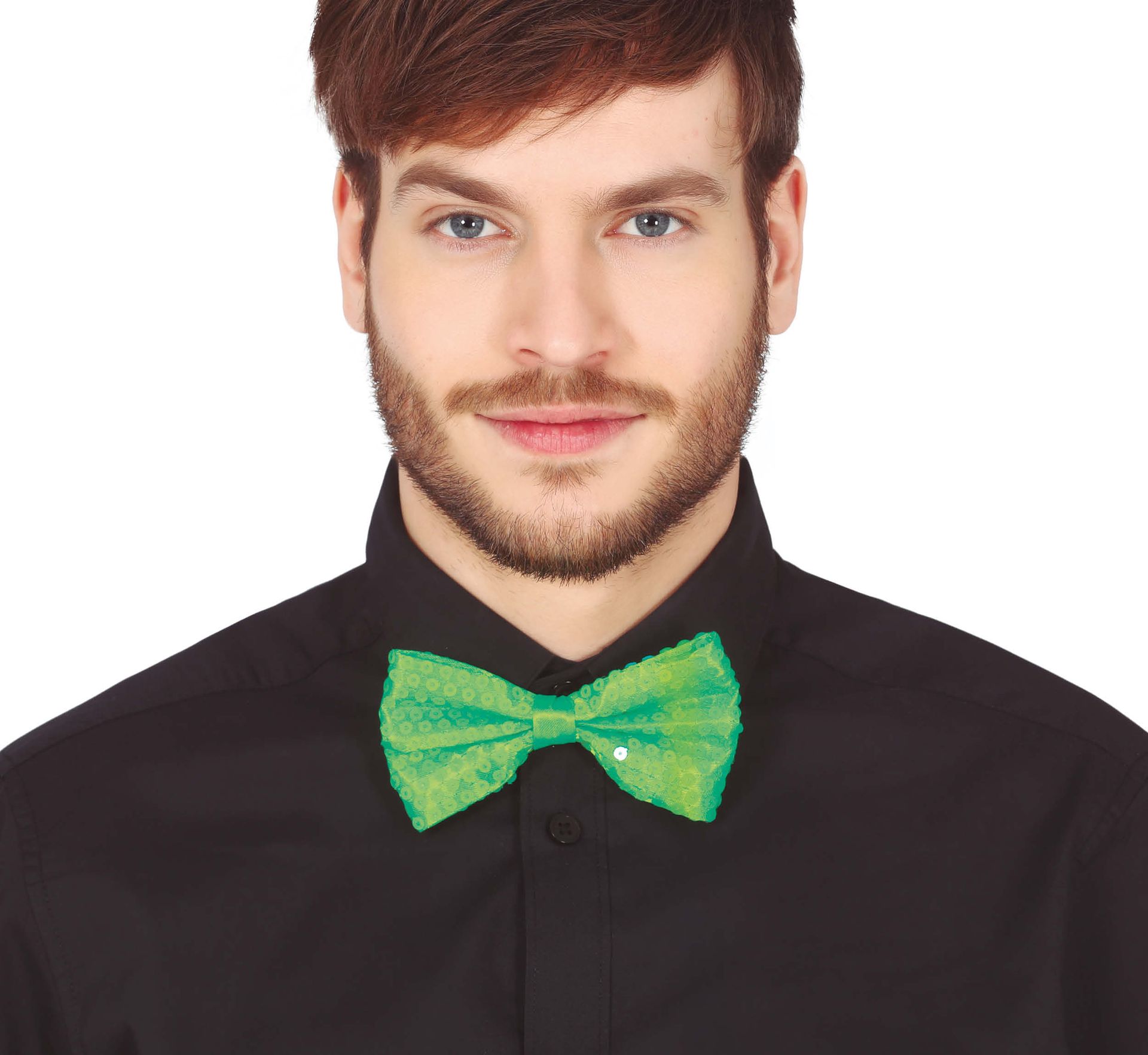 Neon Groene Paillet Vlinderdas