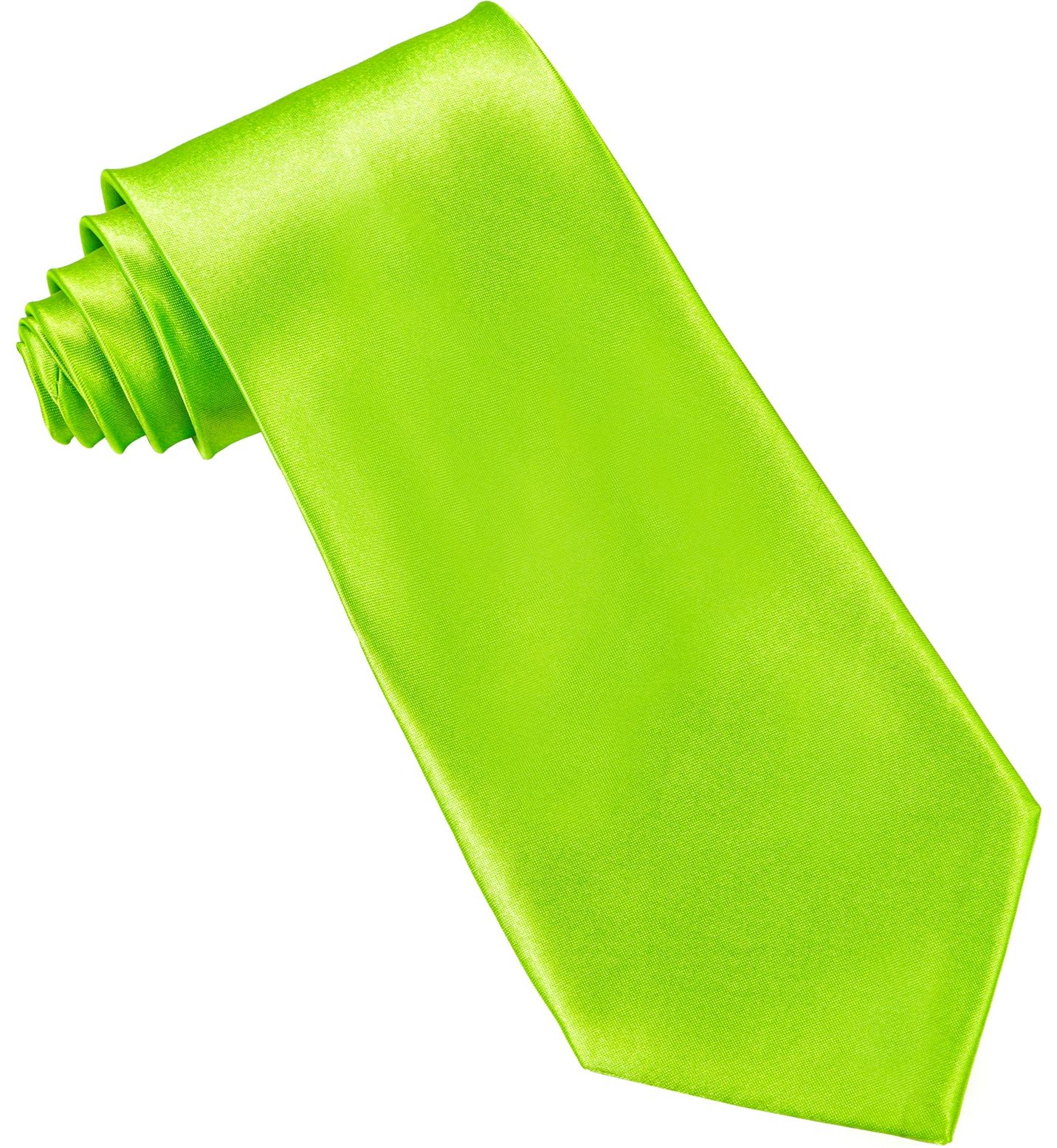 Neon groene satijnen stropdas