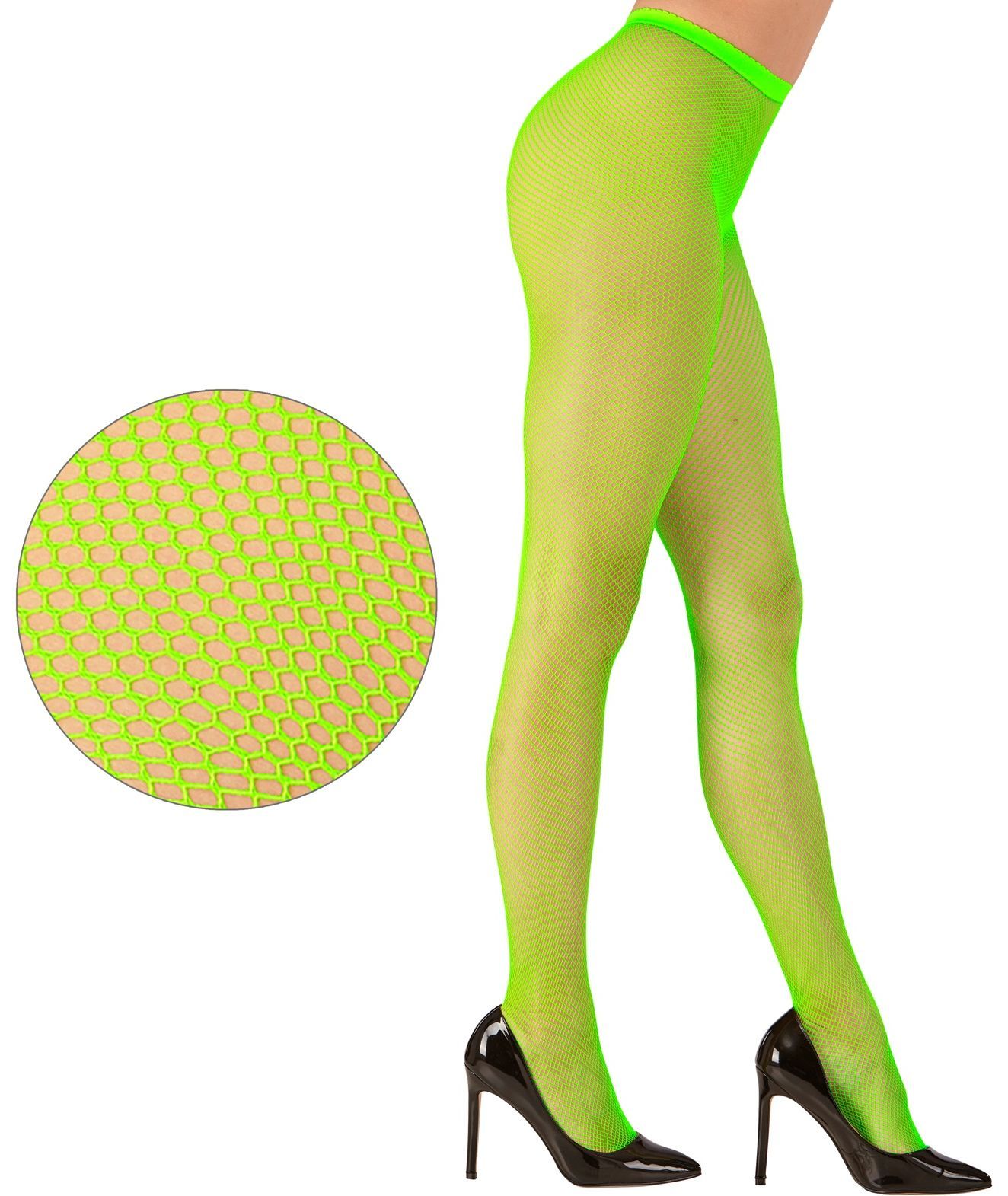 Neon groene visnet panty