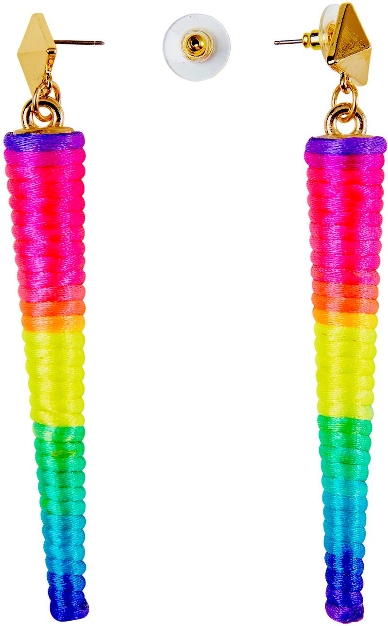 Neon Meerkleurige Kegel Oorbellen