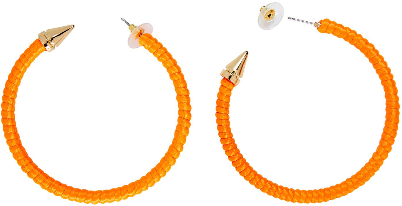 Neon Oranje Ring Oorbellen