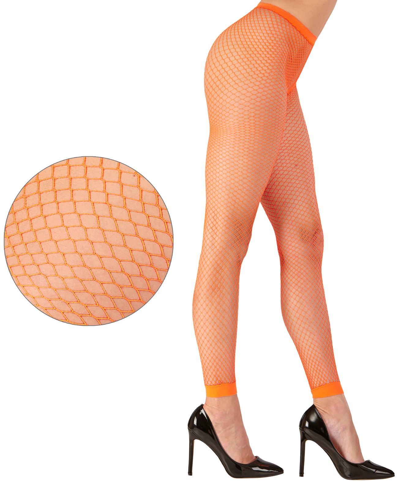 Neon Oranje Visnet Legging One-Size-Volwassenen