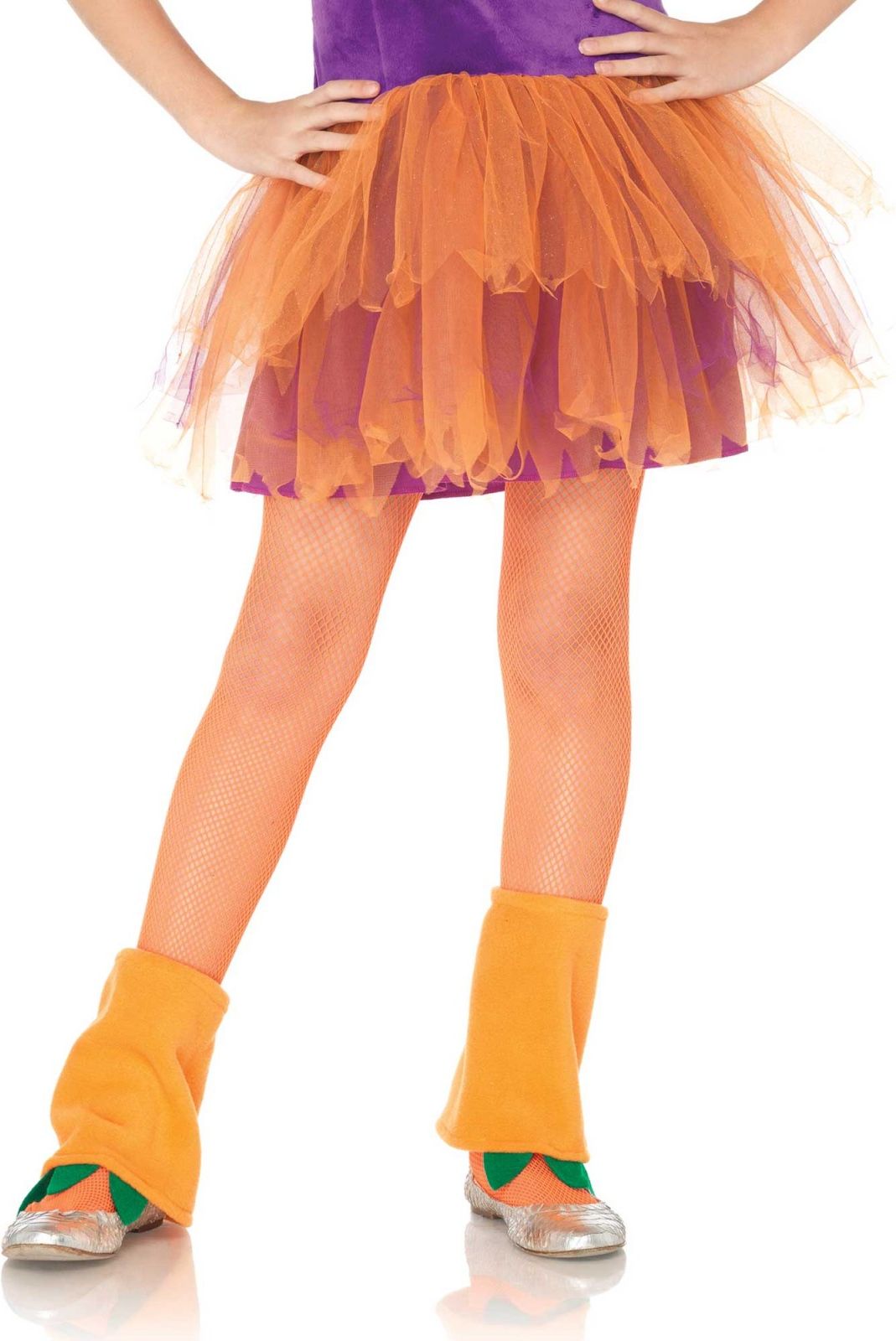 Neon Oranje Visnet Panty Kind