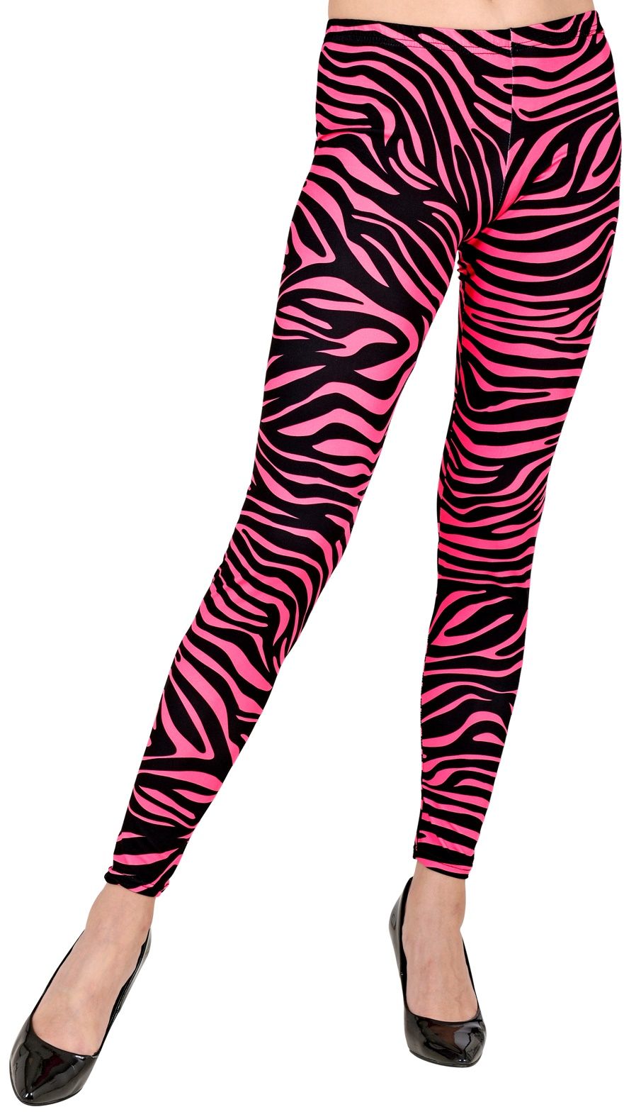 Neon roze 80s zebraprint legging