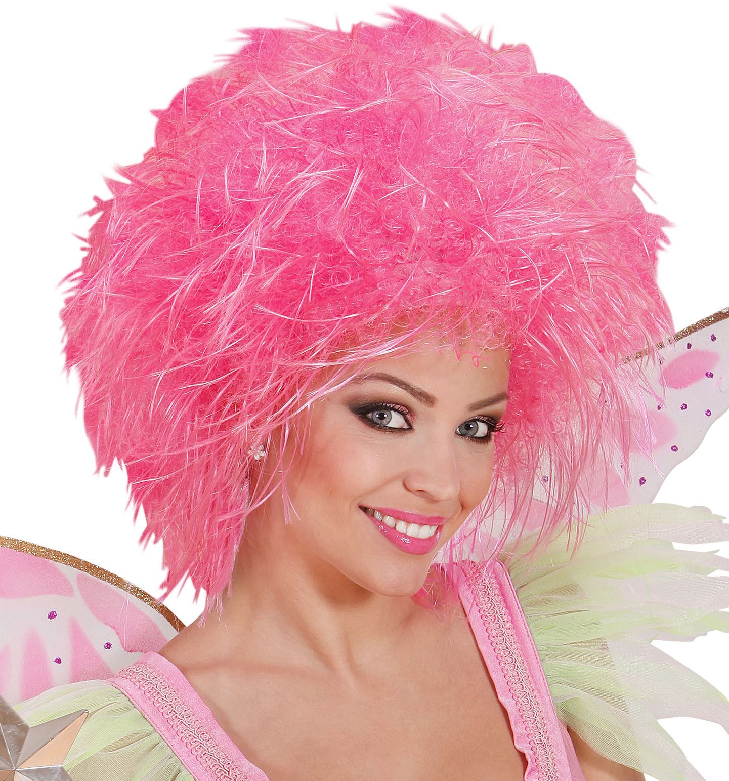 Neon Roze Fee Pruik