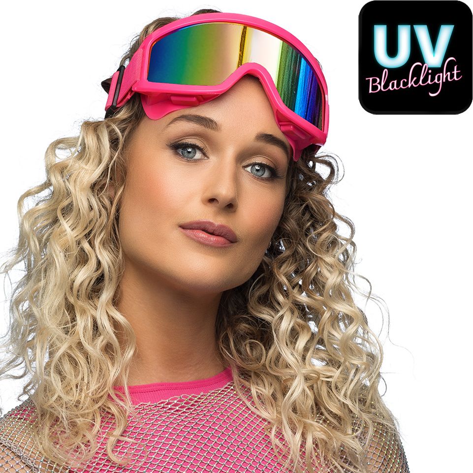 Neon Roze Feest Skibril UV