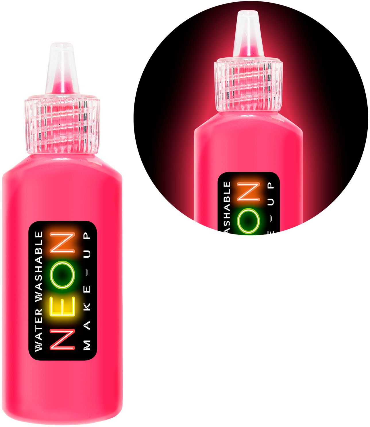Neon roze make-up flesje