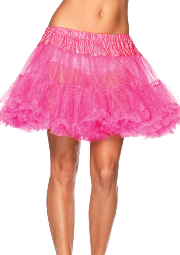 Neon roze petticoat met dubbele ruche