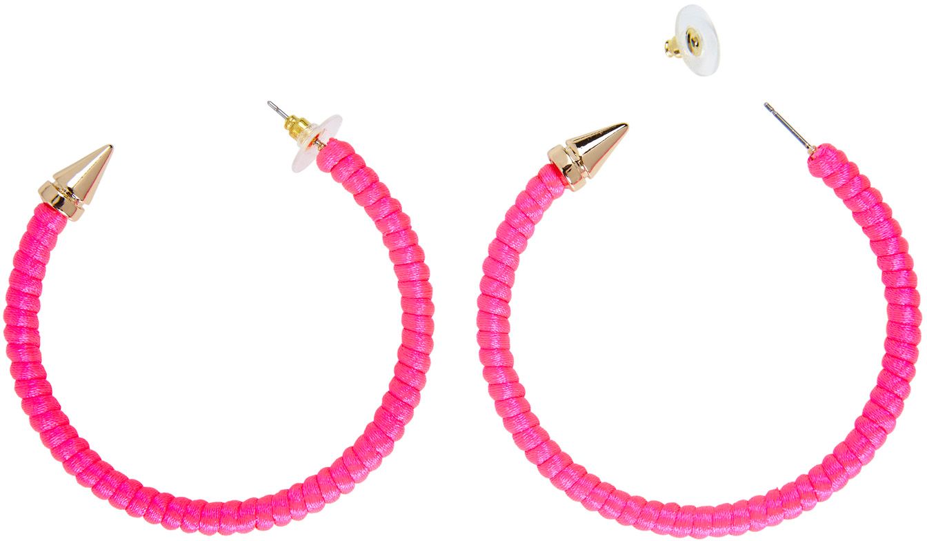 Neon Roze Ring Oorbellen