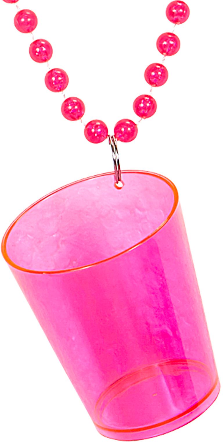 Neon roze shotglas ketting