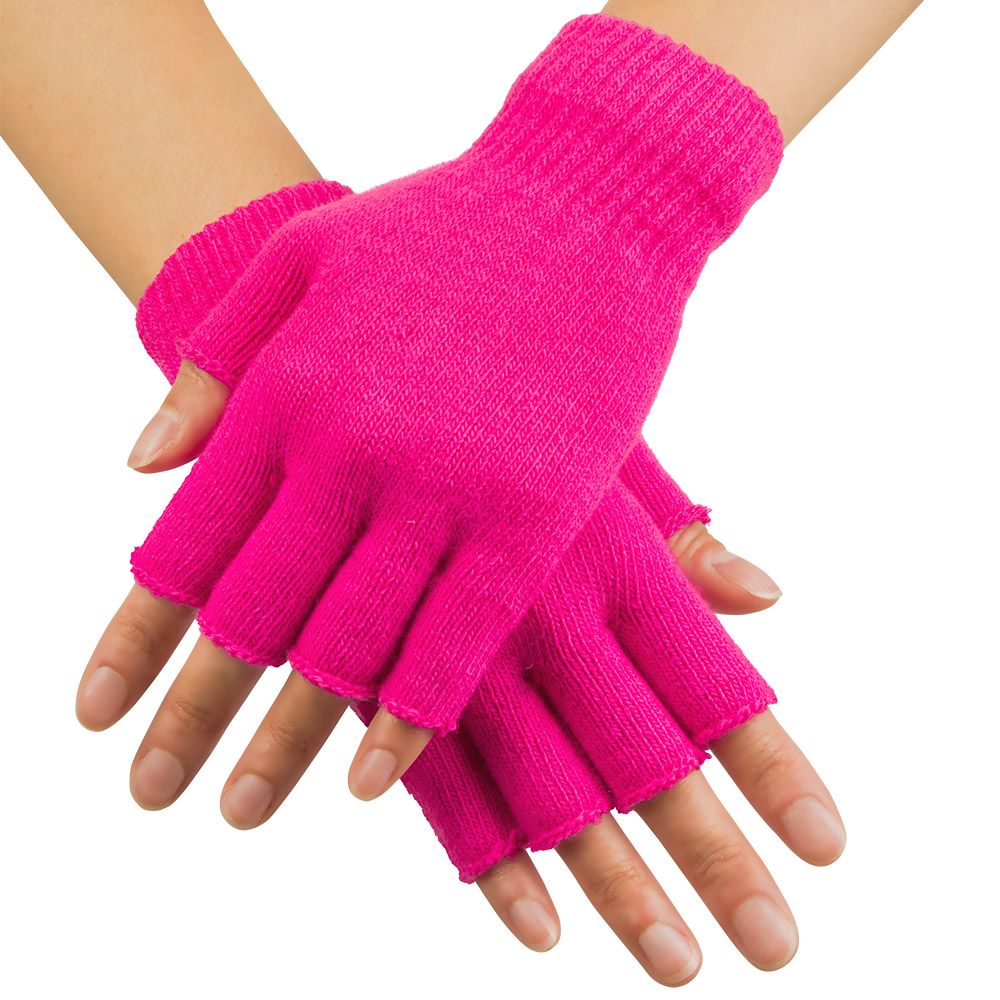 Neon roze vingerloze handschoenen warm
