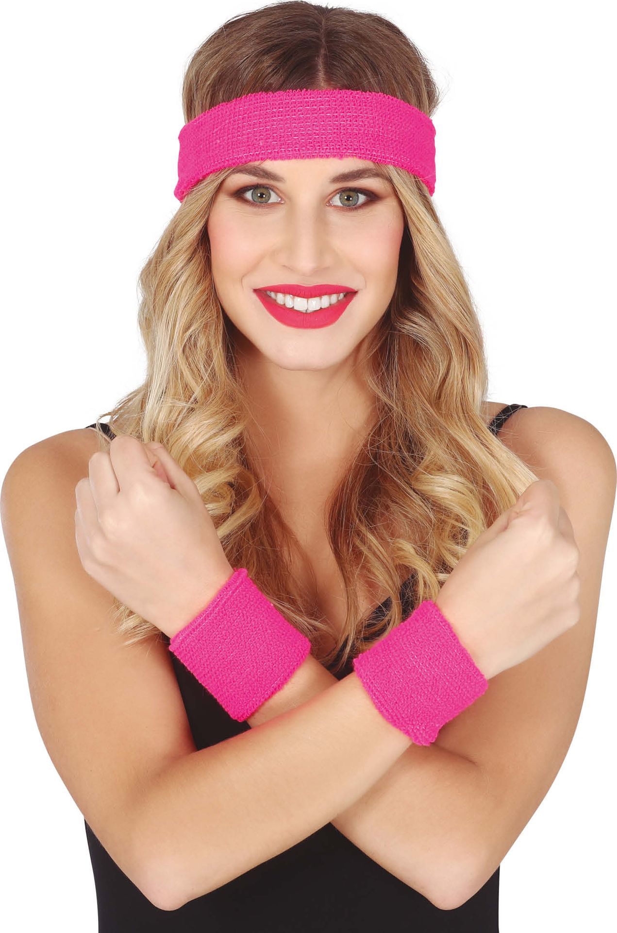 Neon Roze Zweetbandjes Set