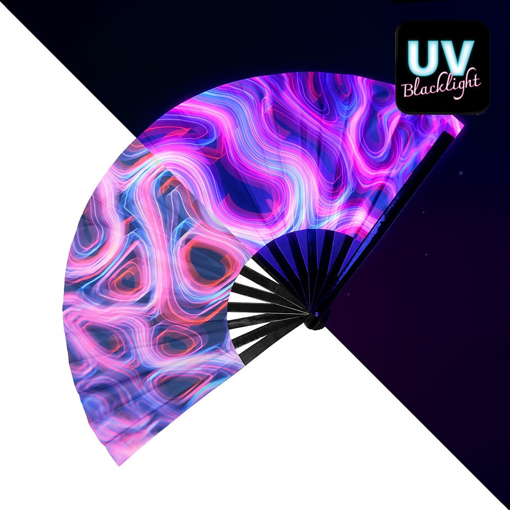 Neon Swirl Festival Waaier XL Paars