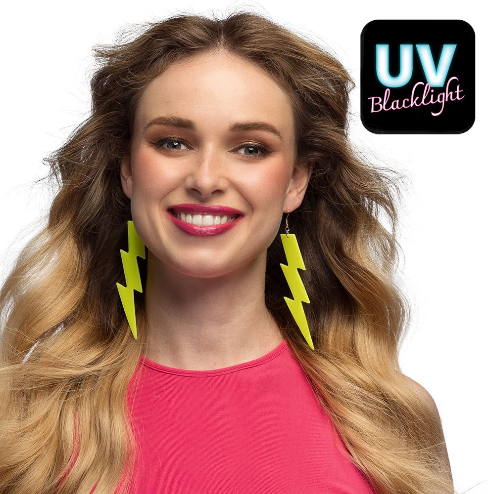 Neon UV Gele Flash Oorbellen