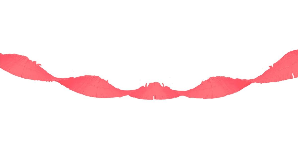 Neon Zalm Roze Crepe Papier Slinger 18 Meter