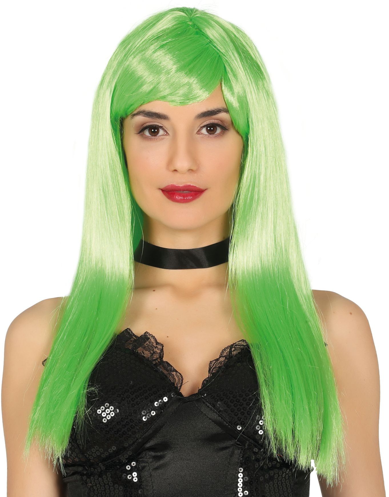 Neongroene Feline Pruik