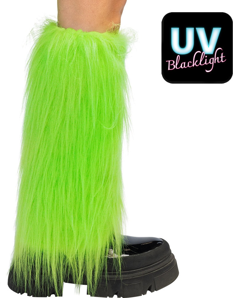 Neongroene UV Beenwarmers Dames