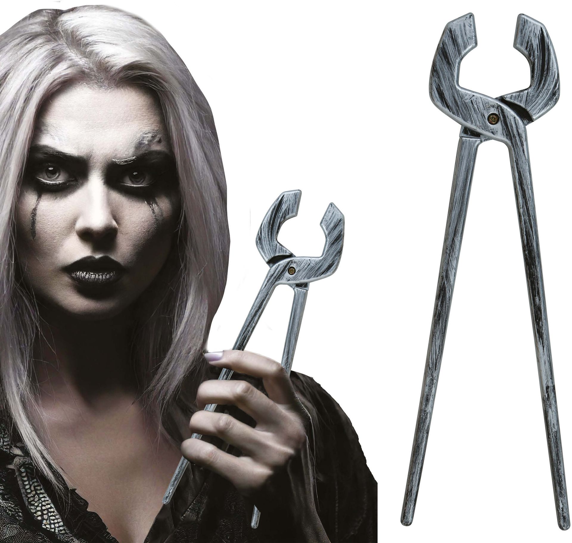 Nep Knijptang Zilver 40cm